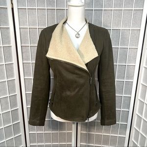 Nordstrom Mural Faux Shearling Moto Jacket Size S